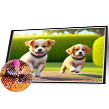 Load image into Gallery viewer, Diamond Painting - Full Round - two puppies (40*30CM)
