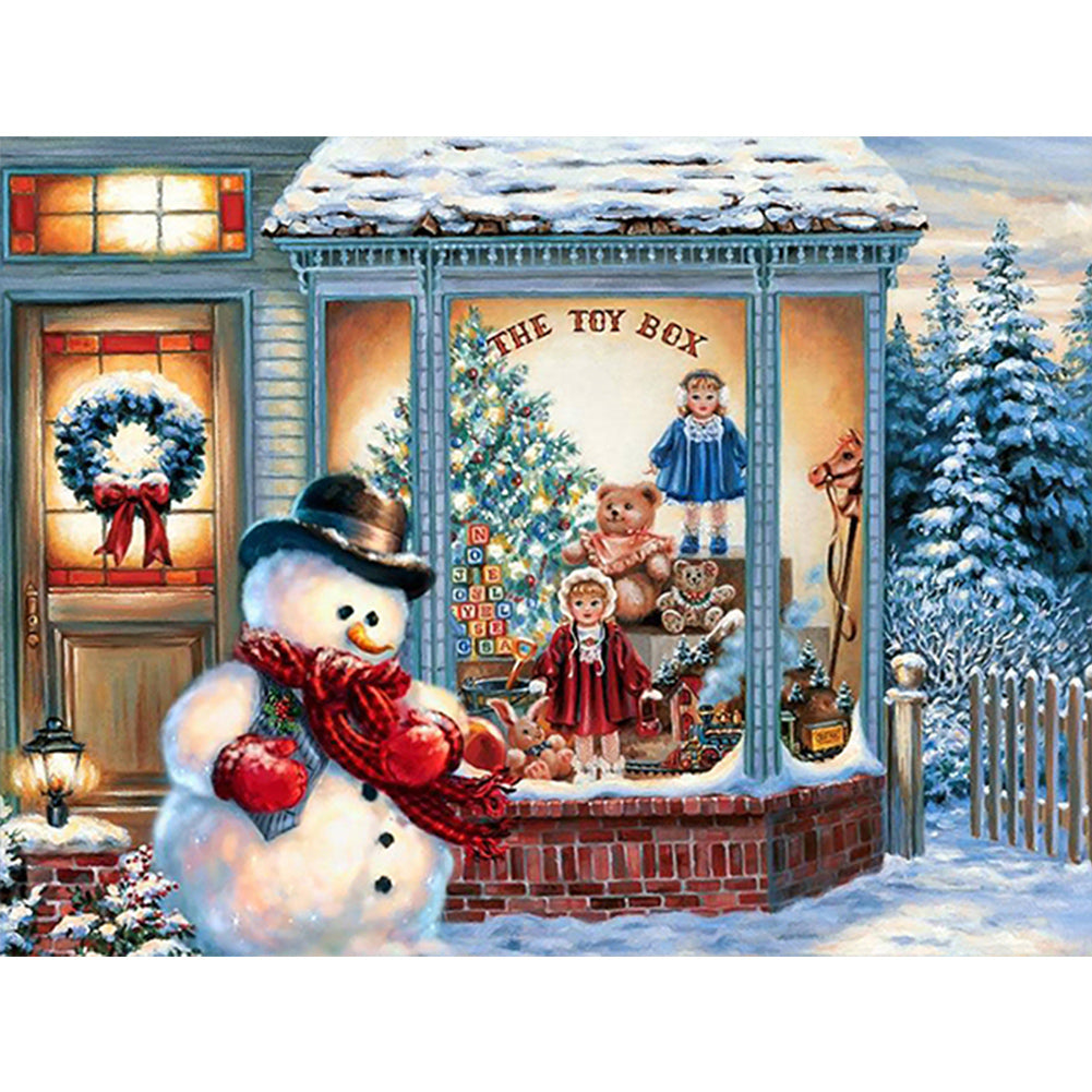 Diamond Painting - Full Round - Christmas snowman (40*30CM)