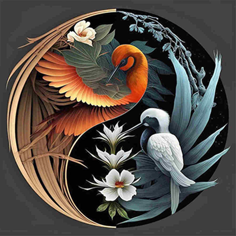 Diamond Painting - Full Square - Bird Yin Yang Diagram (50*50CM)