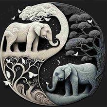 Load image into Gallery viewer, Diamond Painting - Full Square - Elephant Yin Yang Diagram (30*30CM)
