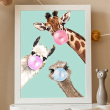 Load image into Gallery viewer, Diamond Painting - Full Round - Giraffe blowing bubbles (30*40CM)
