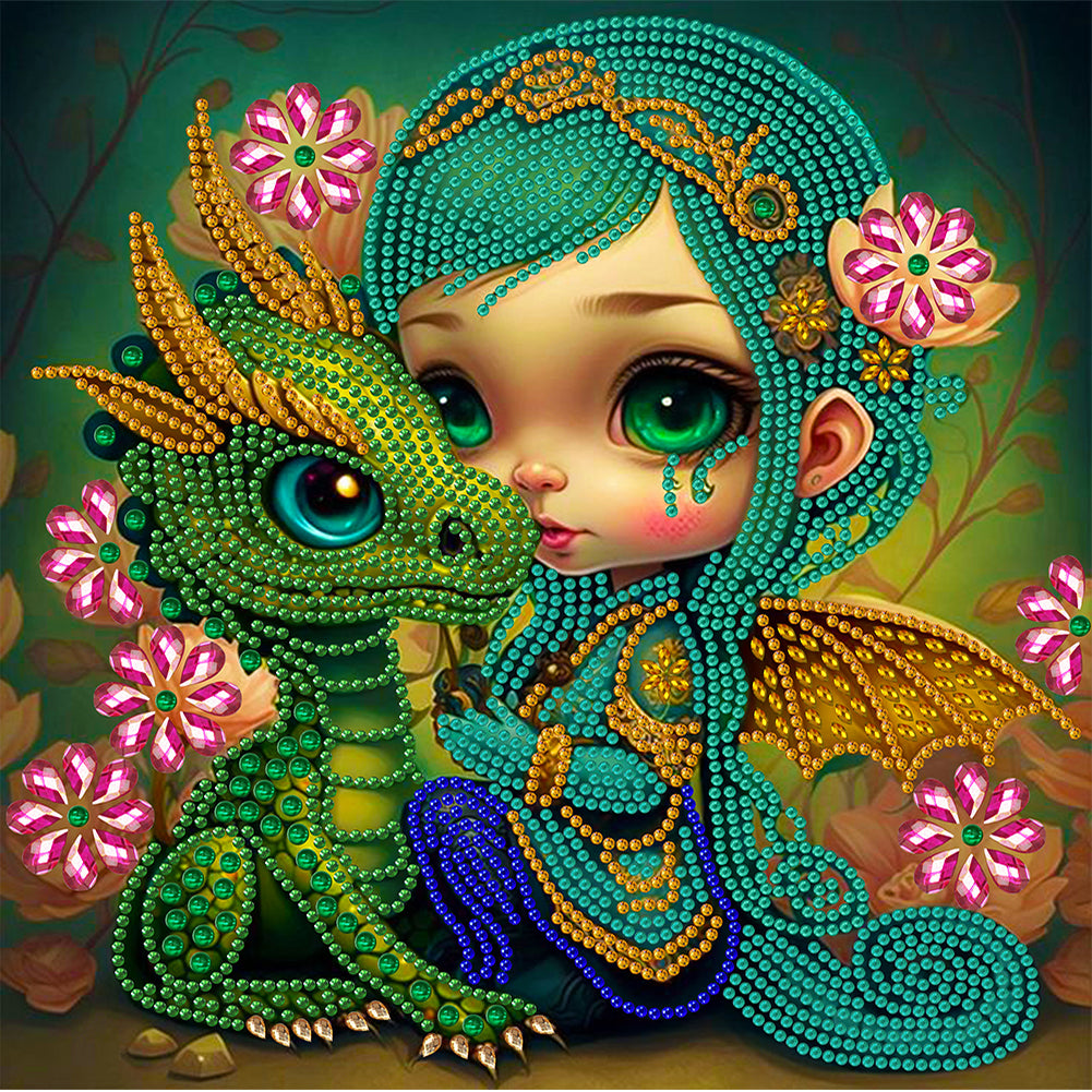 Diamond Painting - Partial Special Shaped - elf girl (30*30CM)