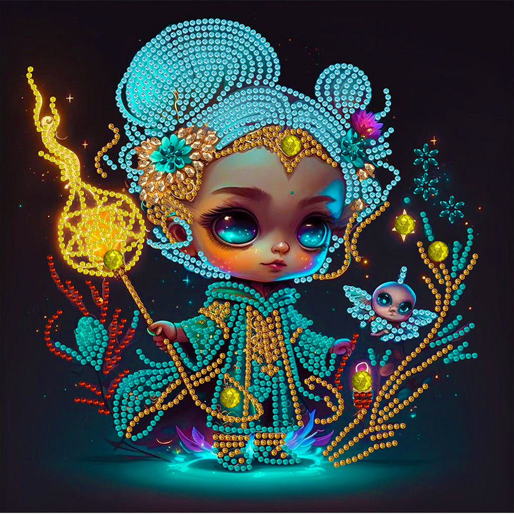 Diamond Painting - Partial Special Shaped - elf girl (30*30CM)