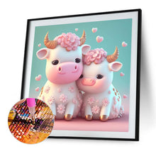 Load image into Gallery viewer, Diamond Painting - Full Round - cartoon little cow (30*30CM)
