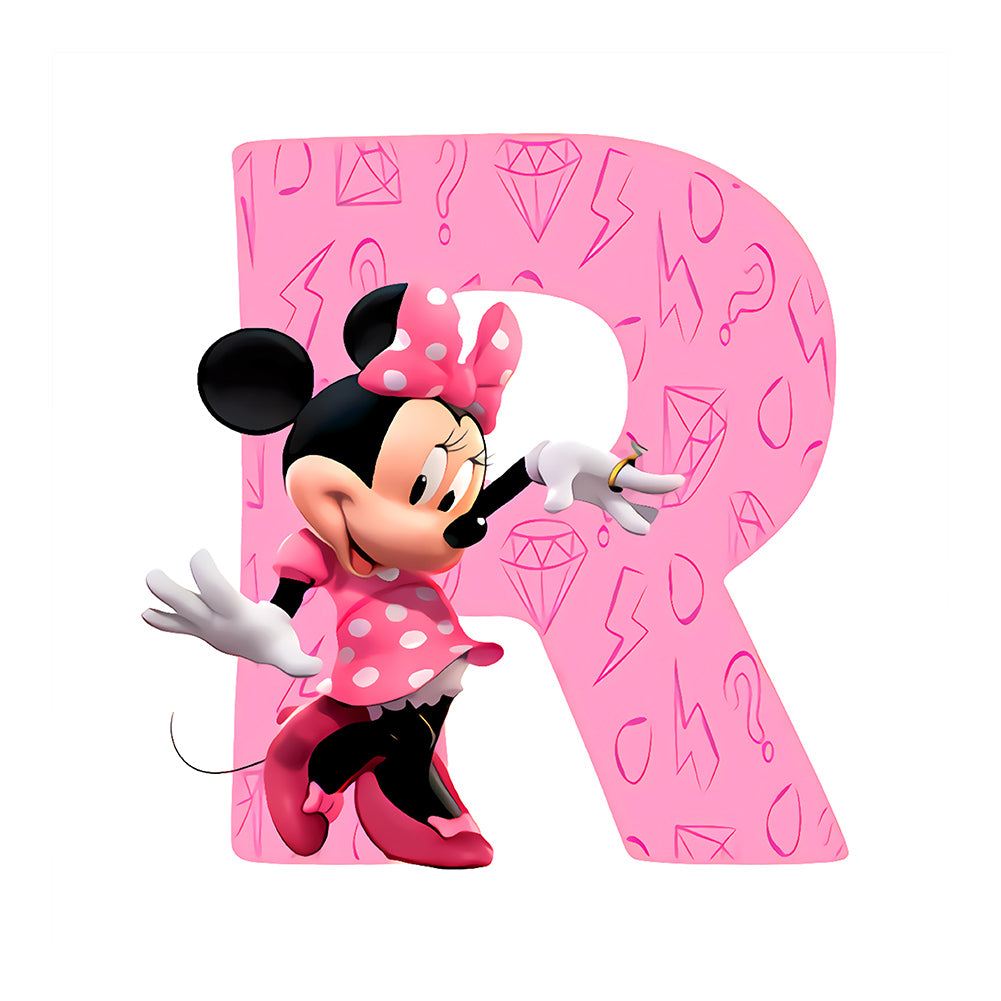 Diamond Painting - Full Round - minnie letter r (30*30CM)