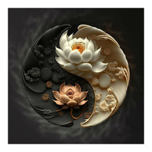 Load image into Gallery viewer, Diamond Painting - Full Round - Lotus Yin Yang Diagram (30*30CM)
