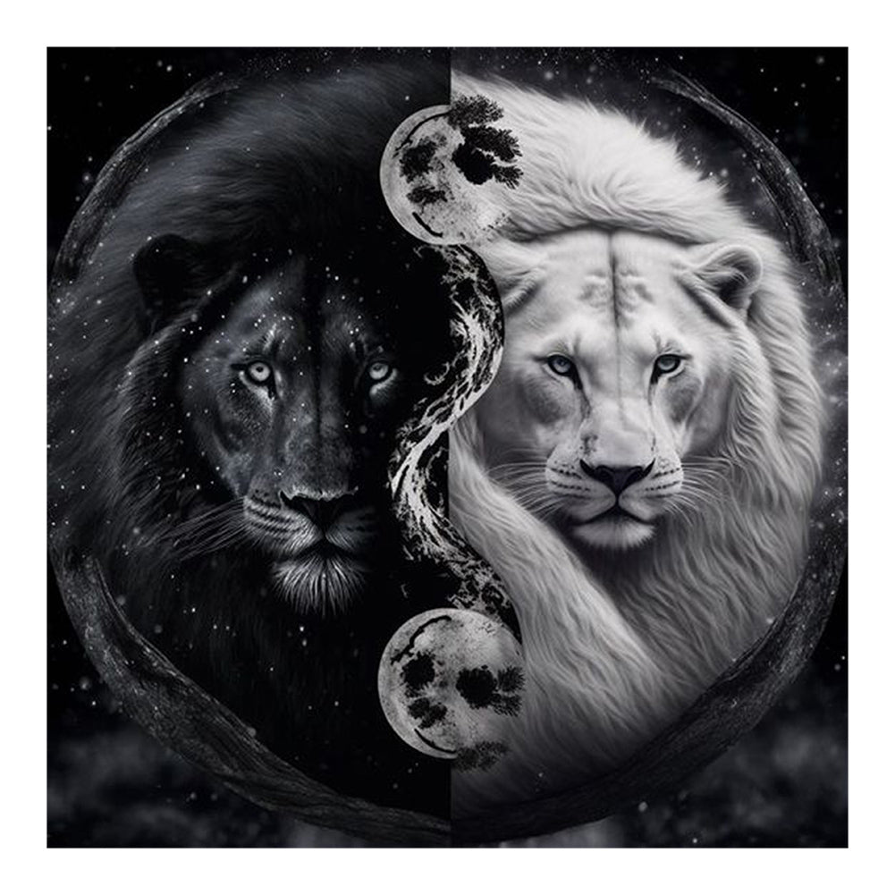 Diamond Painting - Full Round - Lion Yin Yang Diagram (50*50CM)