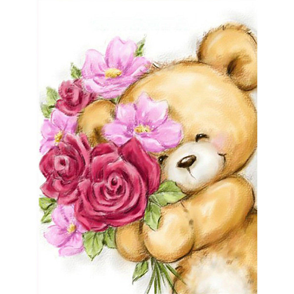 Diamond Painting - Full Round - flower bear (30*40CM)