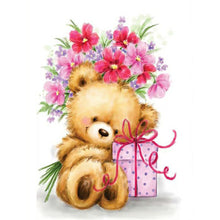 Load image into Gallery viewer, Diamond Painting - Full Round - flower bear (30*40CM)
