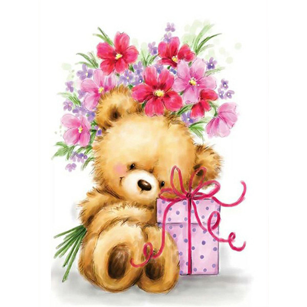Diamond Painting - Full Round - flower bear (30*40CM)