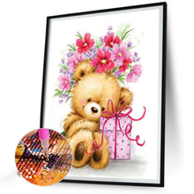 Load image into Gallery viewer, Diamond Painting - Full Round - flower bear (30*40CM)
