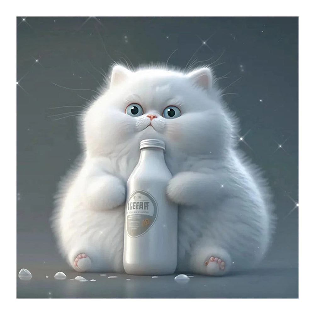 Diamond Painting - Full Round - happy little fat cat (30*30CM)