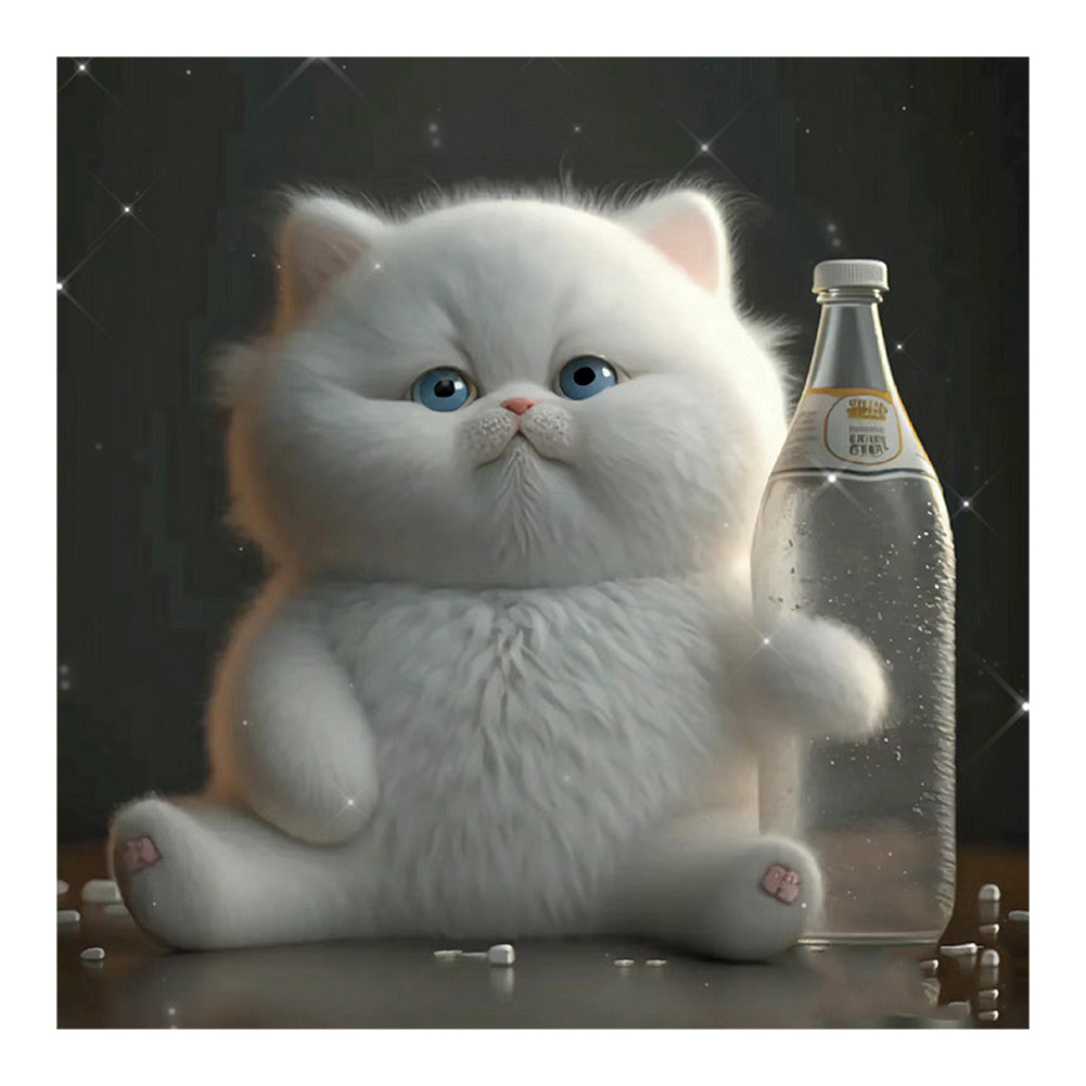 Diamond Painting - Full Round - happy little fat cat (30*30CM)