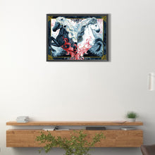 Load image into Gallery viewer, Diamond Painting - Full Round - black horse white horse (40*30CM)

