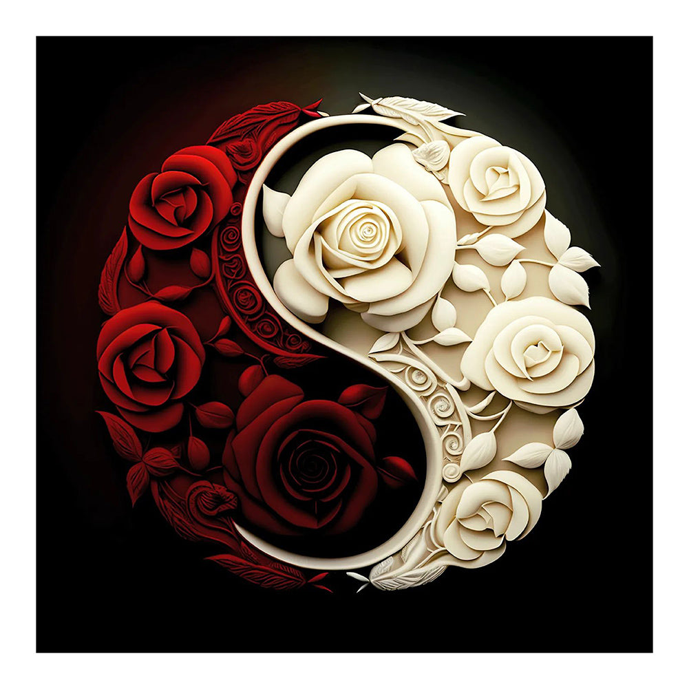 Diamond Painting - Full Round - Rose Yin Yang Chart (30*30CM)