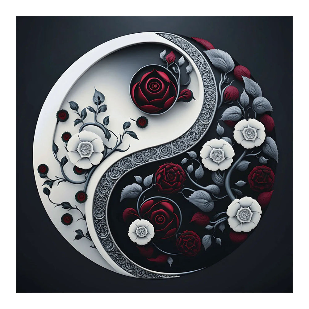 Diamond Painting - Full Round - Rose Yin Yang Chart (30*30CM)
