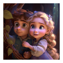 Load image into Gallery viewer, Diamond Painting - Full Round - Flynn and Princess Rapunzel Cartoon Version (30*30CM)
