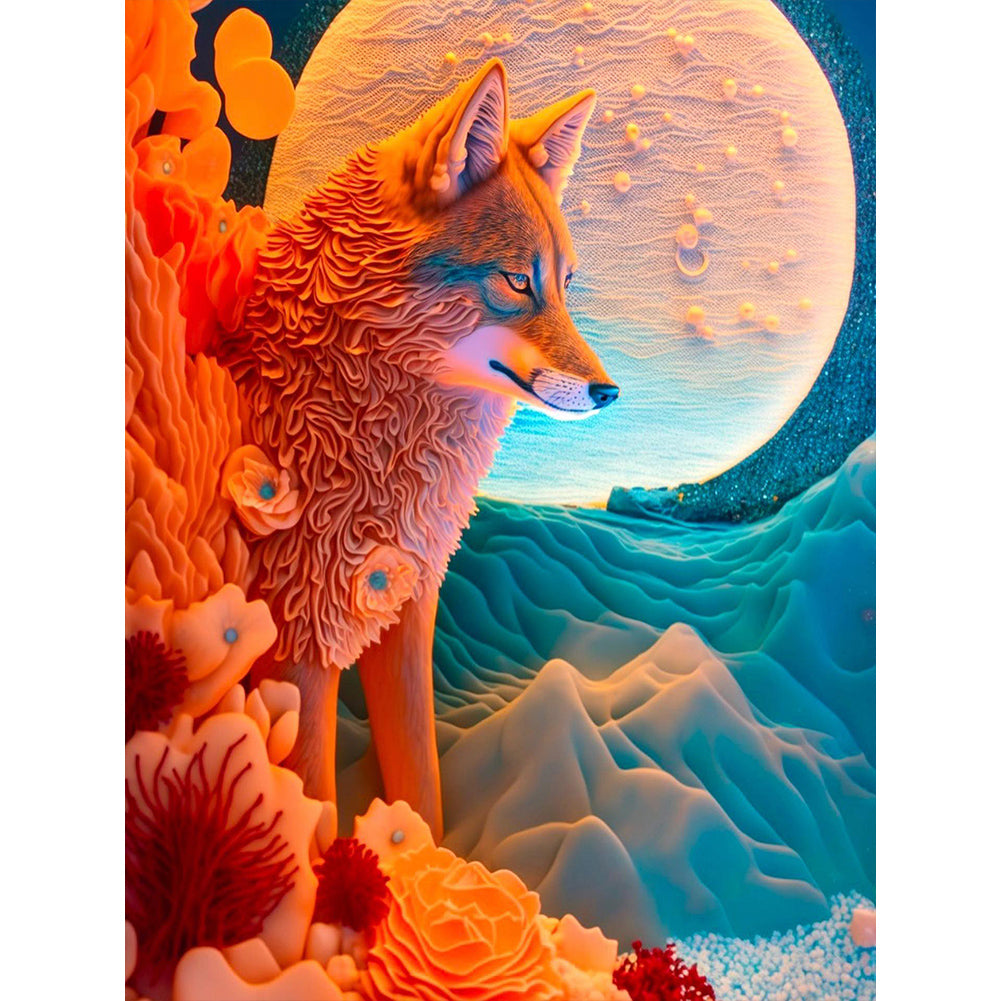 Diamond Painting - Full Round - fox relief painting (30*40CM)