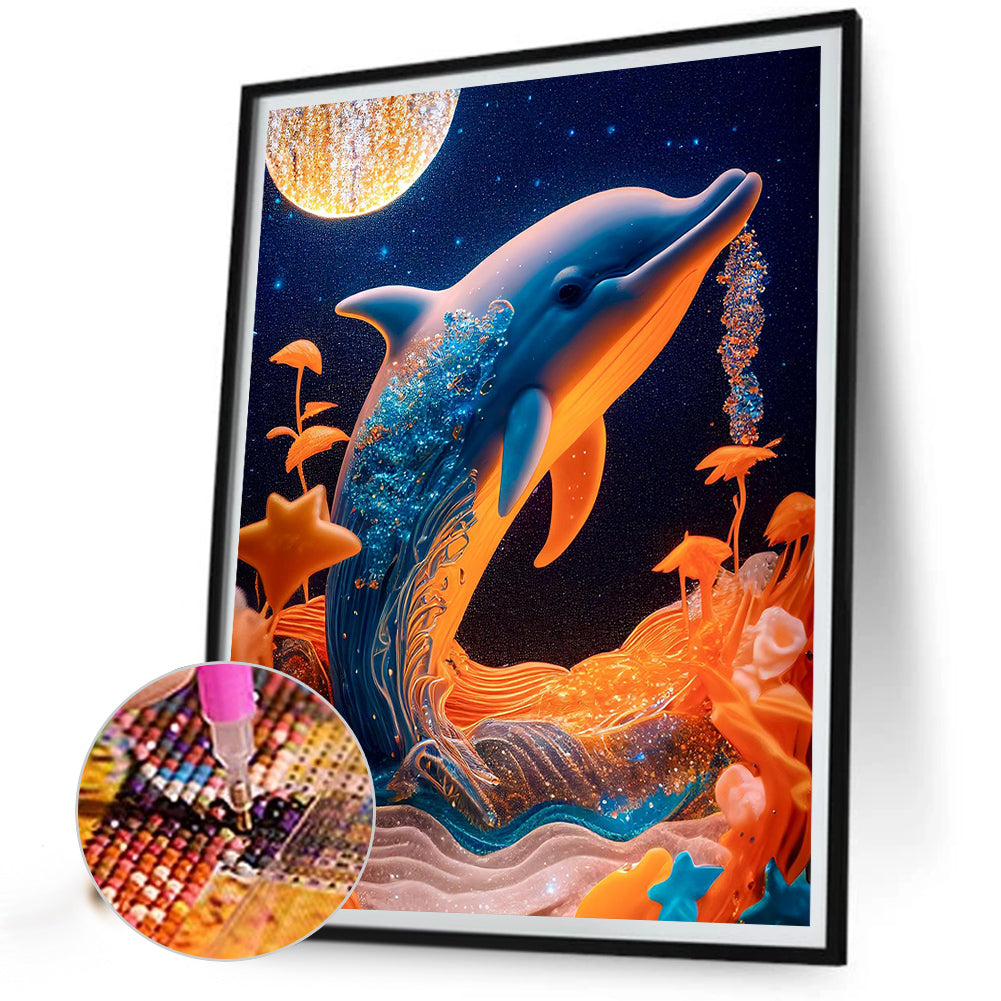 Diamond Painting - Full Round - dolphin relief painting (30*40CM)