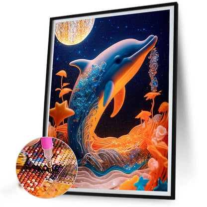 Diamond Painting - Full Round - dolphin relief painting (30*40CM)