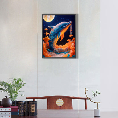 Diamond Painting - Full Round - dolphin relief painting (30*40CM)