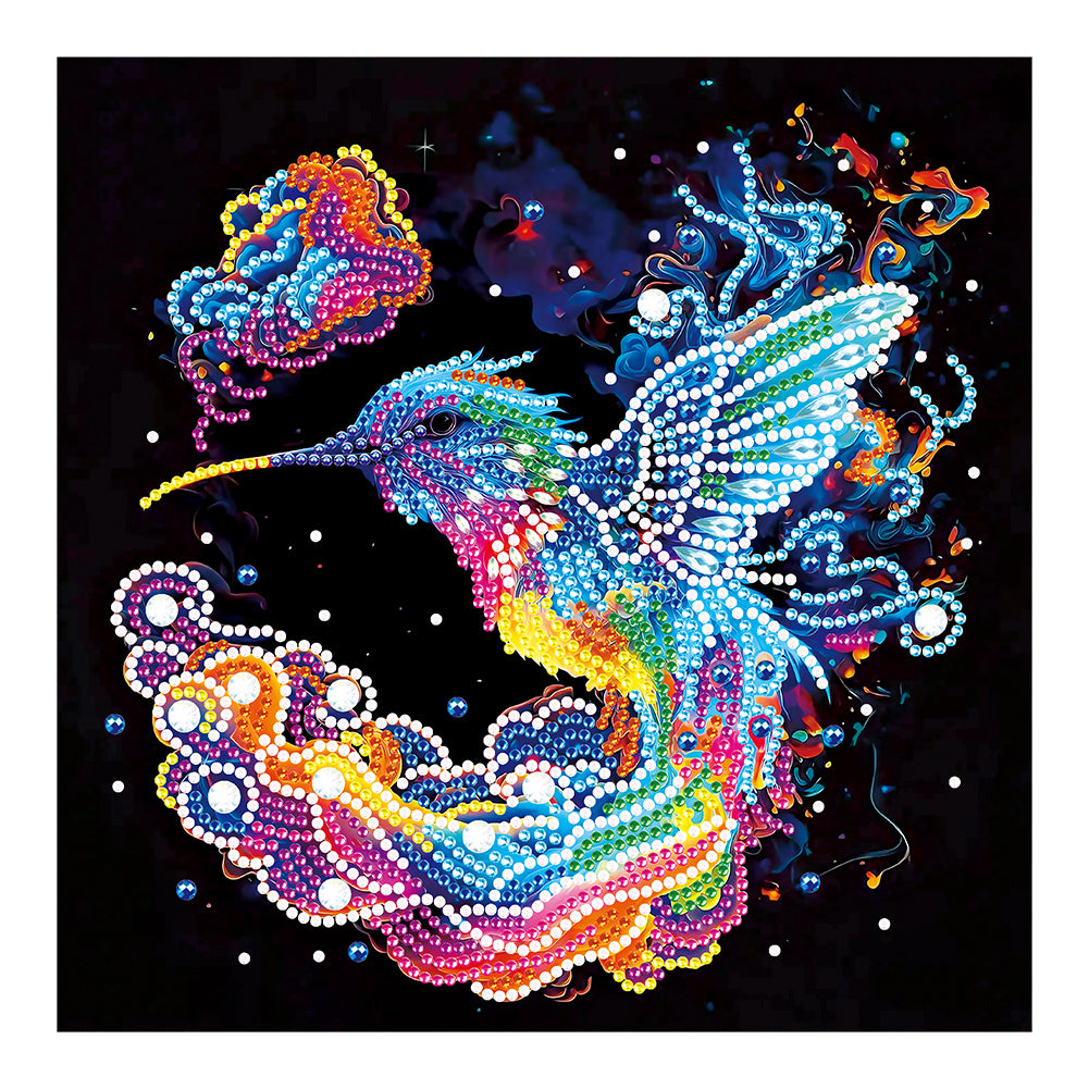 Diamond Painting - Partial Special Shaped - colorful hummingbird (30*30CM)