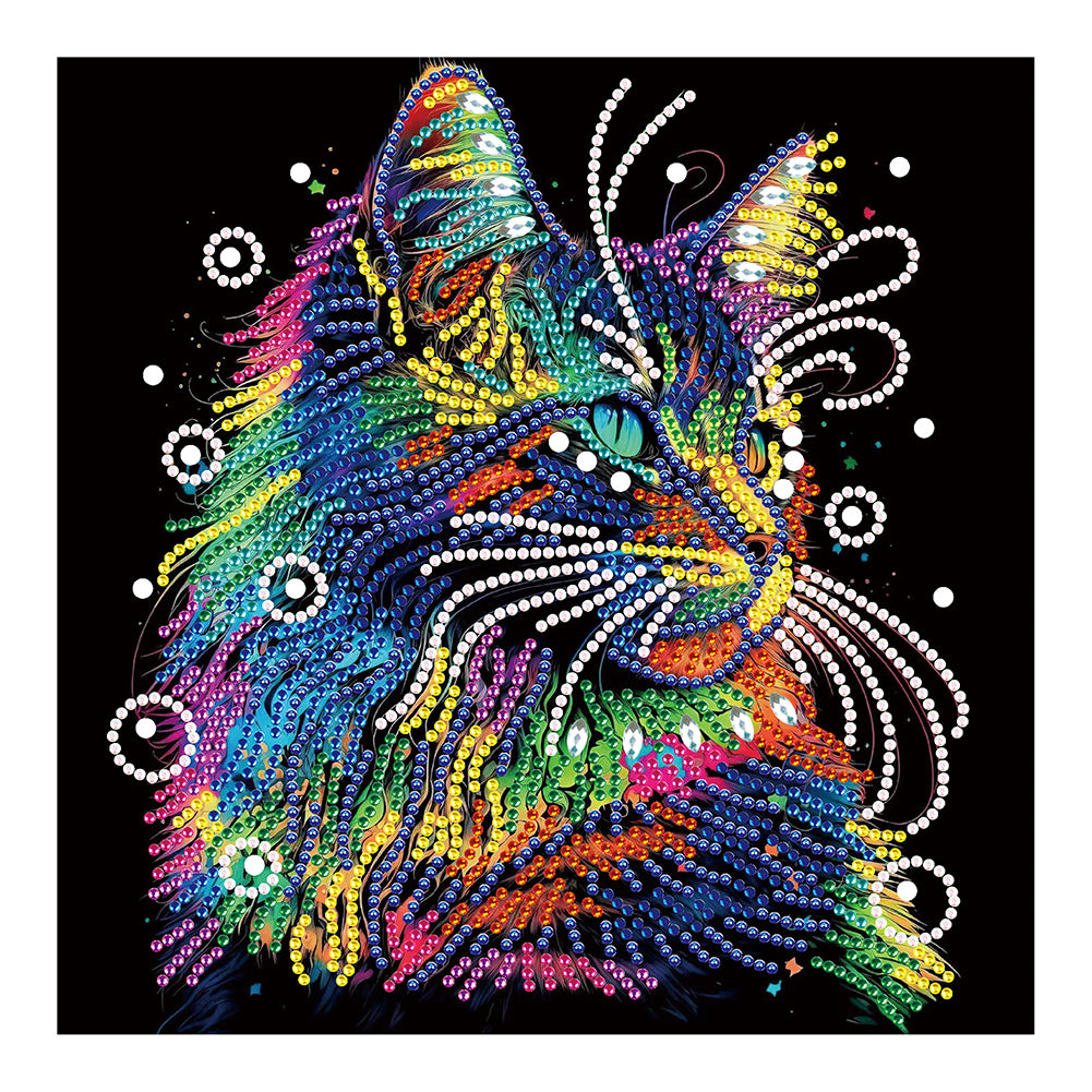 Diamond Painting - Partial Special Shaped - color cat (30*30CM)