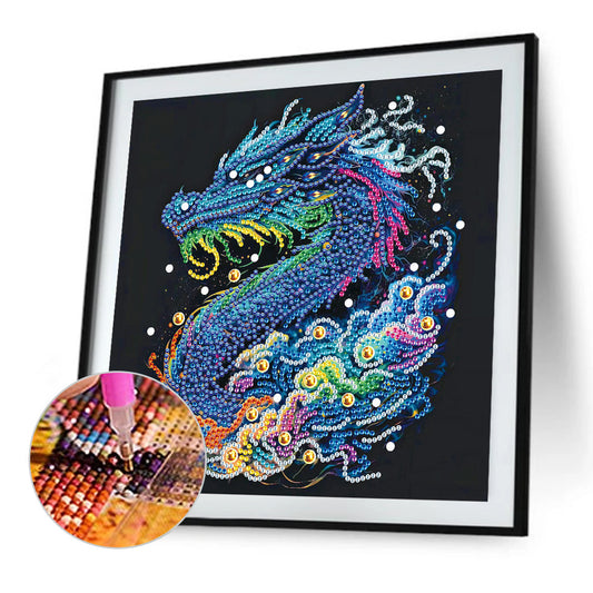 Diamond Painting - Partial Special Shaped - colorful chinese dragon (30*30CM)