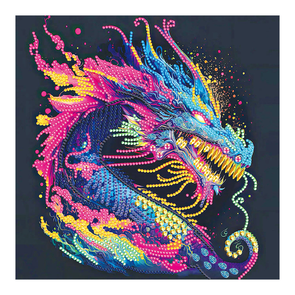 Diamond Painting - Partial Special Shaped - color dragon (30*30CM)