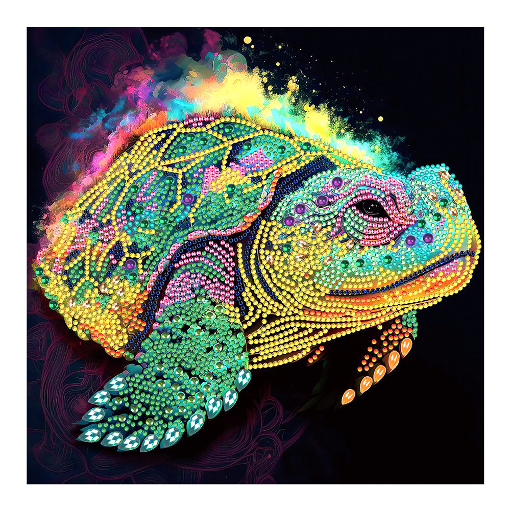 Diamond Painting - Partial Special Shaped - colored sea turtle (30*30CM)