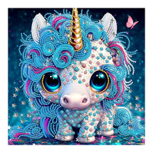 Load image into Gallery viewer, Diamond Painting - Partial Special Shaped - jeweled unicorn (30*30CM)
