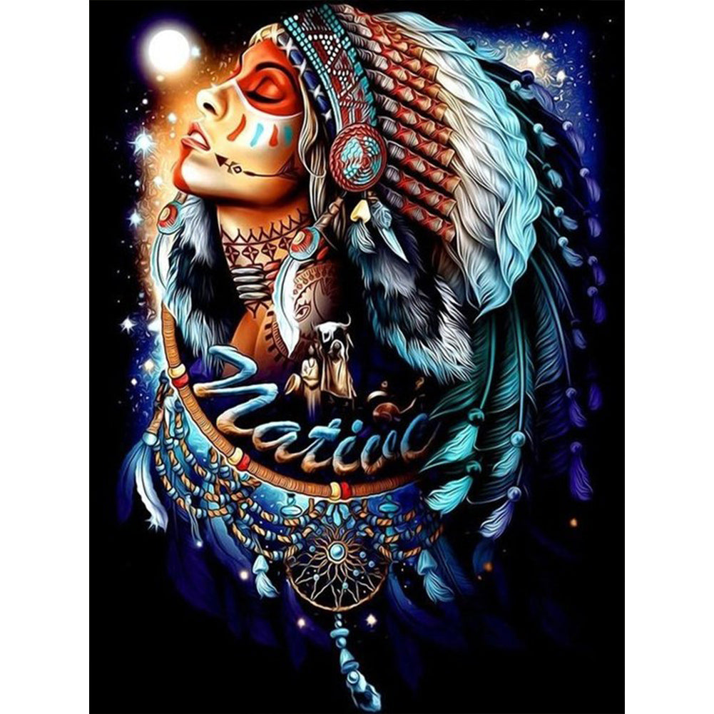 Diamond Painting - Full Round - indians (30*40CM)