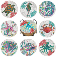 Load image into Gallery viewer, DIY Crystal Drink Coasters Reusable Creative with Holder for Tabletop Protection
