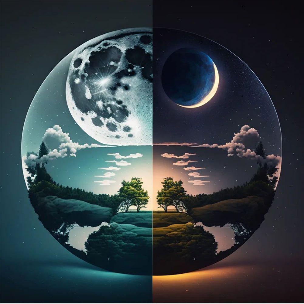 Diamond Painting - Full Round - Seasonal change chart of the sun and the moon (40*40CM)