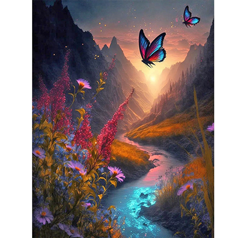 Diamond Painting - Full Round - Butterfly Valley (40*50CM)