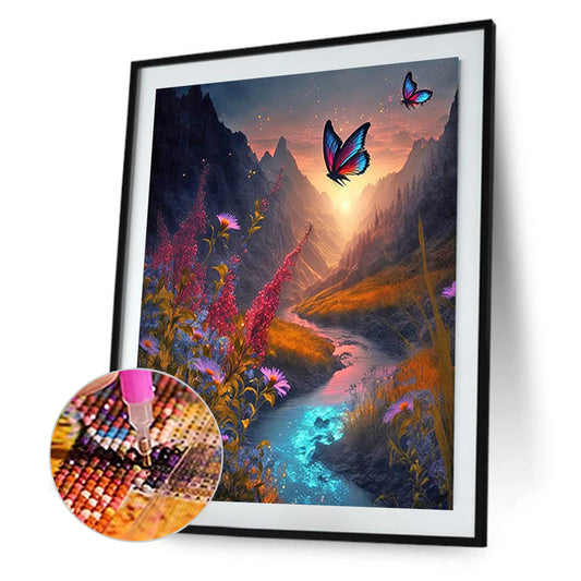 Diamond Painting - Full Round - Butterfly Valley (40*50CM)