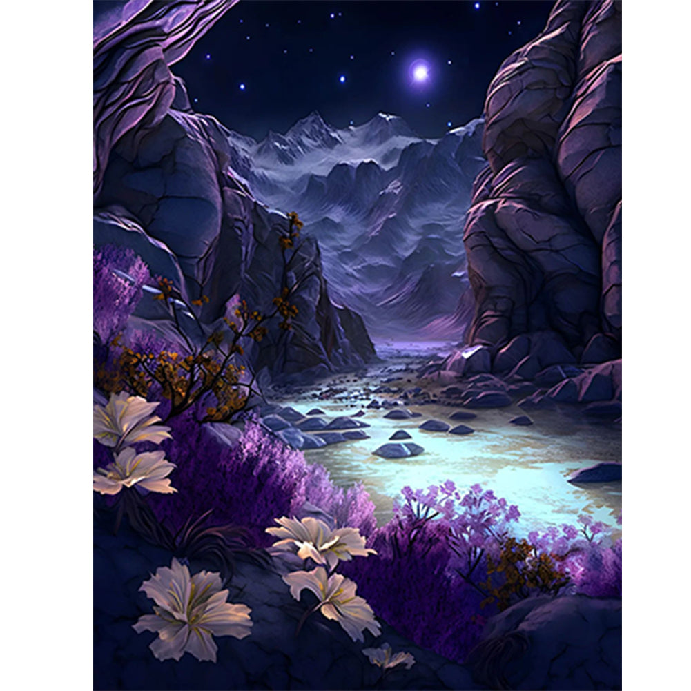 Diamond Painting - Full Round - purple valley (40*50CM)