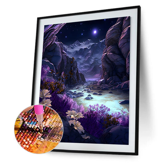 Diamond Painting - Full Round - purple valley (40*50CM)