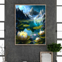 Load image into Gallery viewer, Diamond Painting - Full Round - Lotus Pond at the foot of the mountain (40*50CM)
