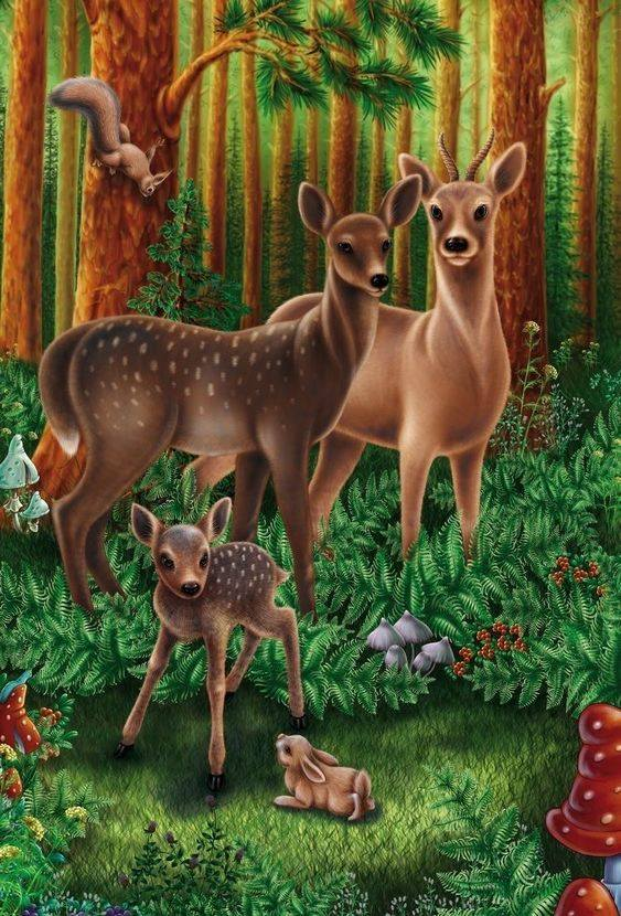 AB Diamond Painting - Full Round - Harmonious Forest (40*60cm)