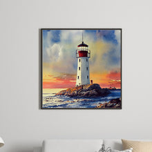 Load image into Gallery viewer, Diamond Painting - Full Round - cross sea lighthouse (30*30CM)

