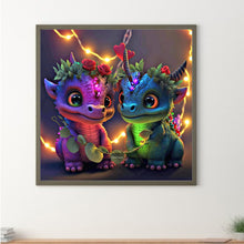 Load image into Gallery viewer, Diamond Painting - Full Round - two little dinosaurs (30*30CM)
