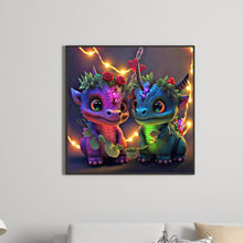 Load image into Gallery viewer, Diamond Painting - Full Round - two little dinosaurs (30*30CM)
