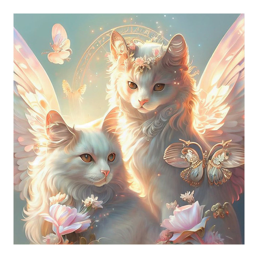 Diamond Painting - Full Round - angel cat (30*30CM)