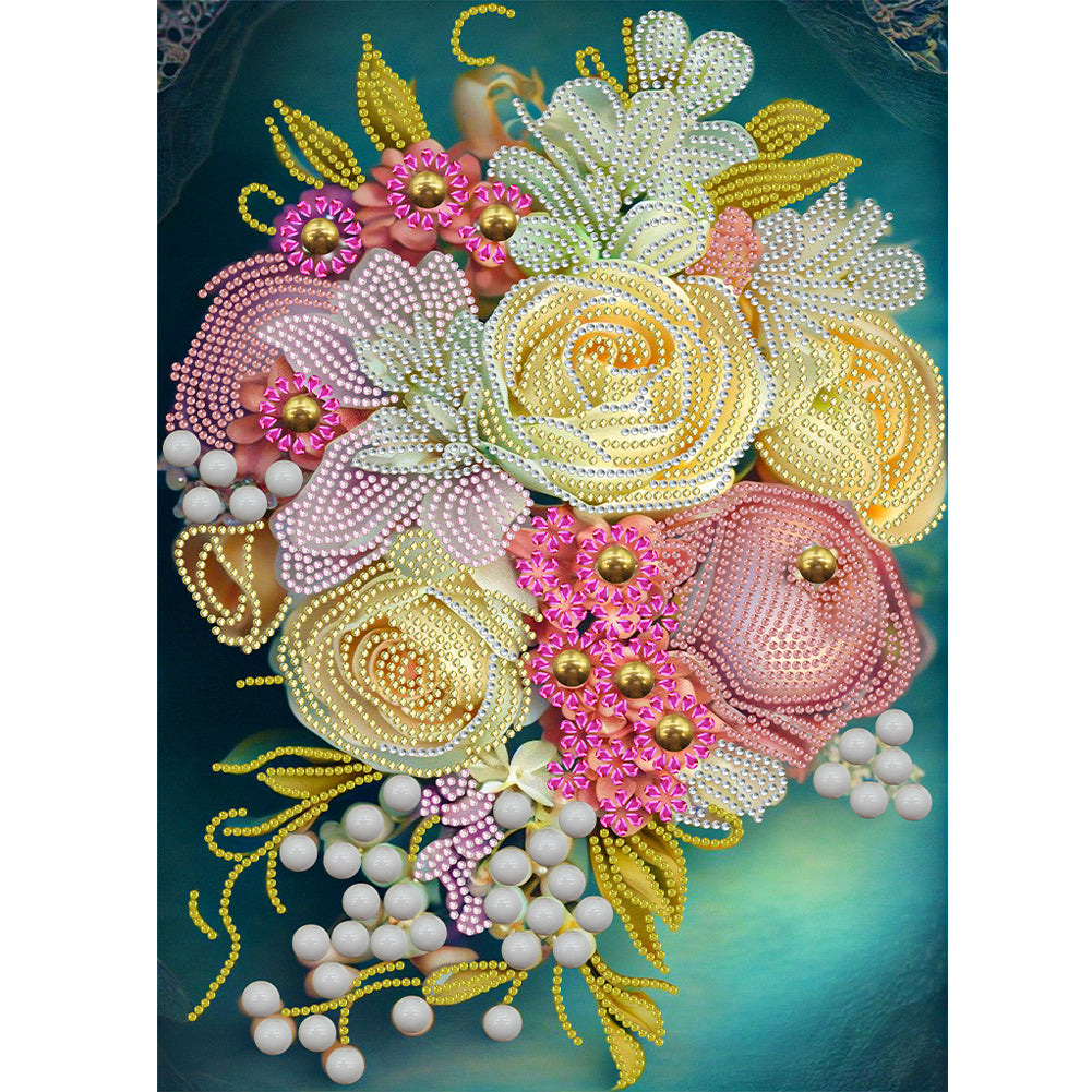 Diamond Painting - Partial Special Shaped - jewelry flower (30*40CM)