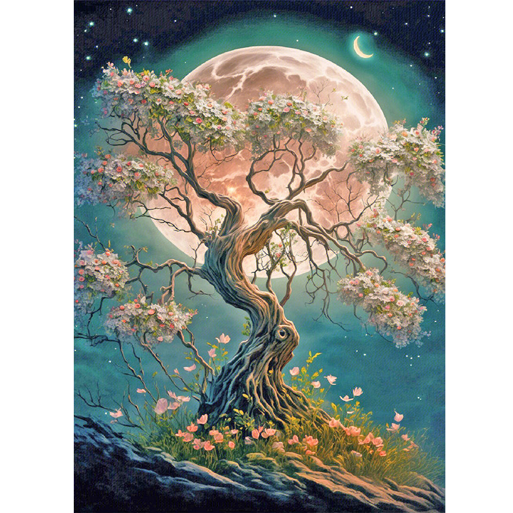 Diamond Painting - Full Round - Moonlight Tree of Life (30*40CM)