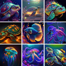 Load image into Gallery viewer, Diamond Painting - Full Round - little turtle (30*30CM)
