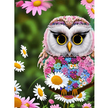 Load image into Gallery viewer, Diamond Painting - Full Round - owl with flowers (30*40CM)
