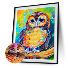Load image into Gallery viewer, Diamond Painting - Full Round - owl with flowers (30*40CM)
