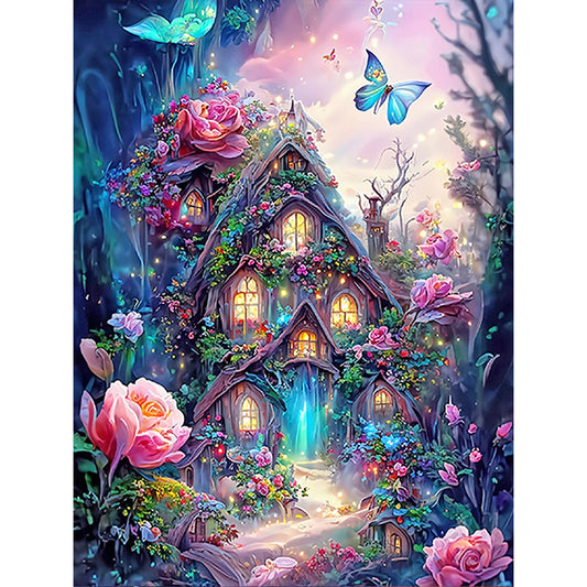 Diamond Painting - Full Round - Jungle Flower House (30*40CM)